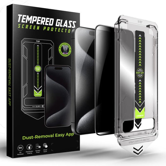 Privacy Screen Protector for Iphone 17Pro/Iphone 16/Iphone 16 Pro/Iphone 13, Anti-Glare Display Filter, 9H Tempered Glass, Full Coverage, Anti-Fingerprint, Auto Dust-Elimination, No Bubble, Easy Installation